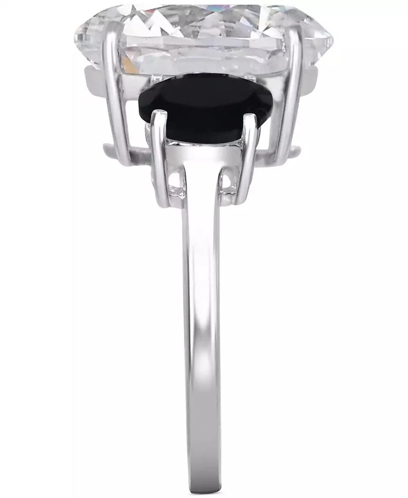 Macy
s White Quartz 4-3/4 ct. t.w. and Black Onyx 2-7 x 5mm Oval Statement Ring in Sterling Silver 5