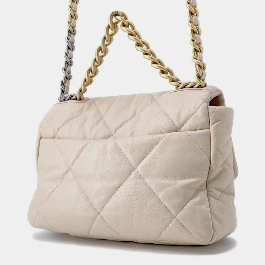 Chanel Chanel Beige Lambskin Leather 19 Chain Shoulder Handbag 3