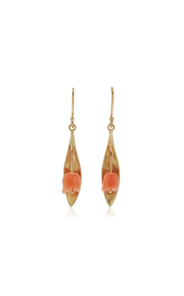 Annette Ferdinandsen Annette Ferdinandsen - Small Tulip 14K Yellow Gold; Coral Earrings - Gold - OS - Moda Operandi - Gifts For Her