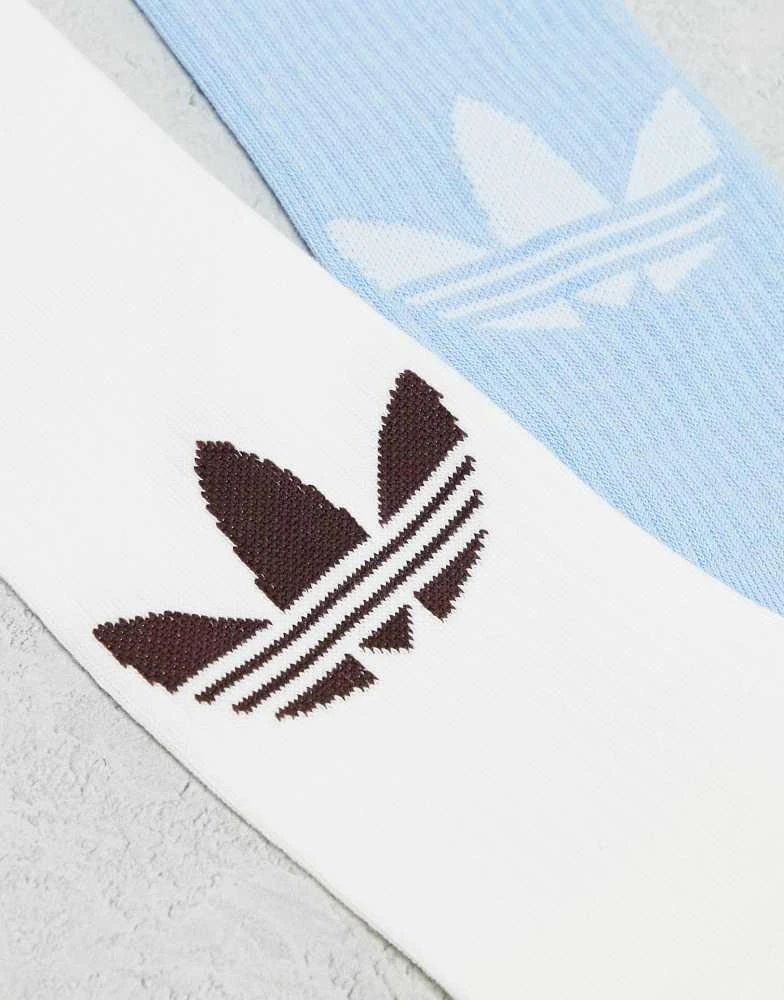 Adidas adidas Originals 80s pack of 2 knee socks in blue/off white 3