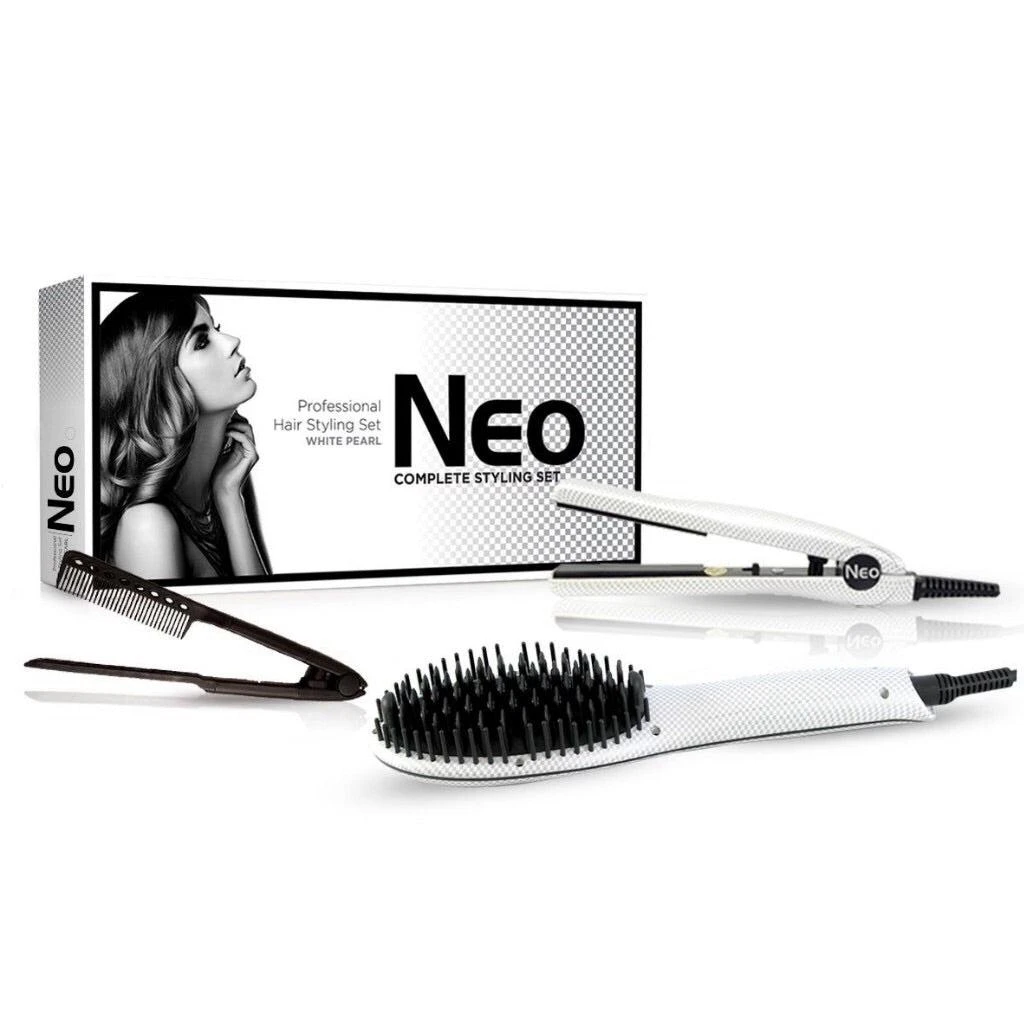 NEO Choice The Heated Brush Set - Heated Straightening Brush w/ 0.5" Mini Flat Iron 
EZ Comb