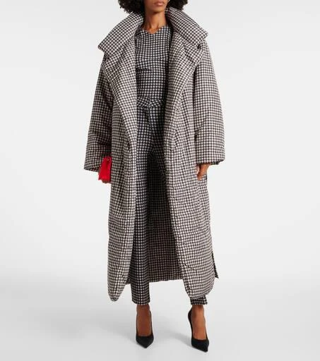 Norma Kamali Sleeping Bag houndstooth wrap coat 2