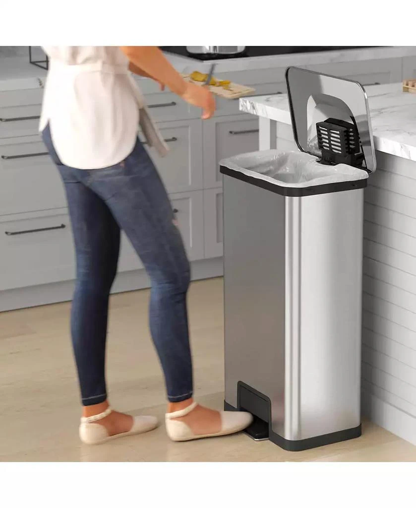 iTouchless 68 Liter / 18 Gallon AirStep Stainless Steel Step Pedal Kitchen Trash Can with AbsorbX Odor Filter 4