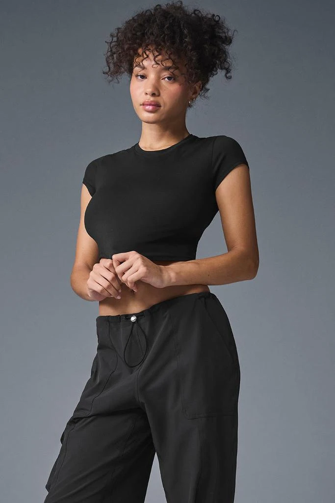 Alo Alosoft Crop Finesse Short Sleeve - Navy 4