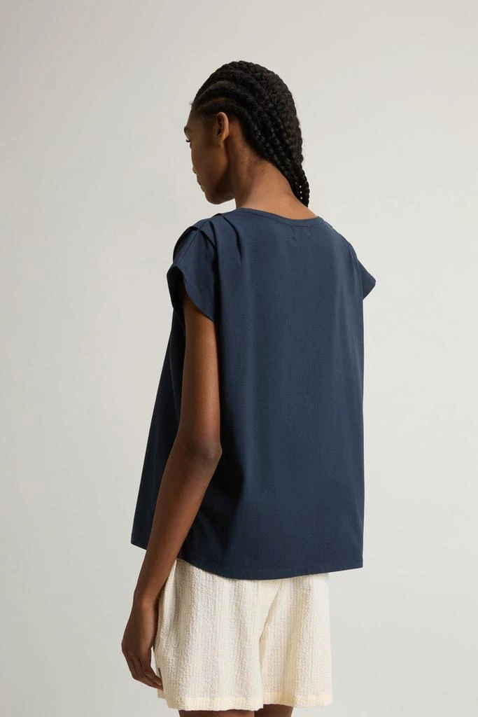 Woolrich T-Shirt in Pure Pima Cotton - Women - Blue 3