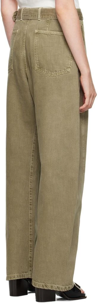 Lemaire Green Twisted Belted Jeans 3