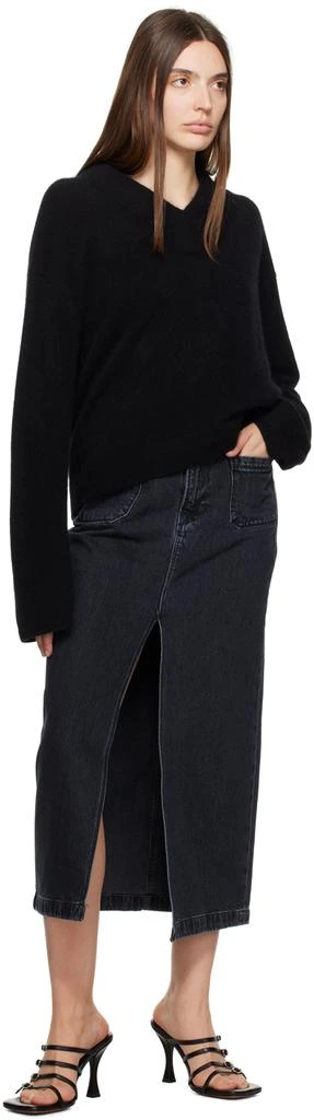 FRAME Black 'Le Bardot' Denim Maxi Skirt 4