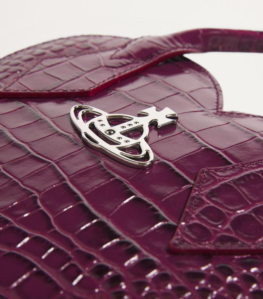 Vivienne Westwood Leather Croc-Embossed Josephine Heart Bag