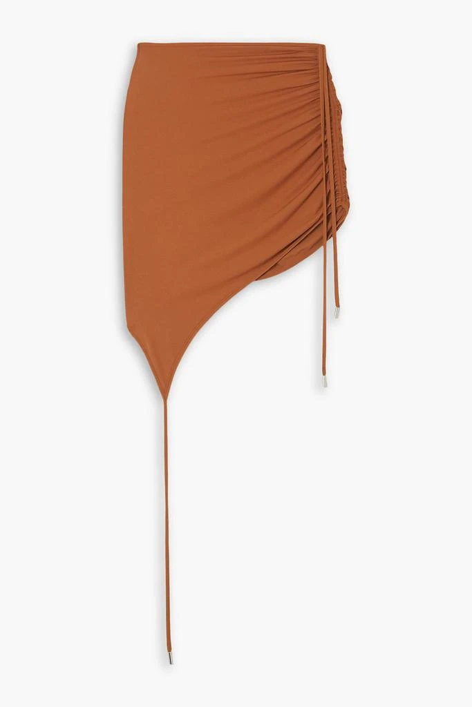 David Koma Asymmetric ruched jersey mini skirt 1