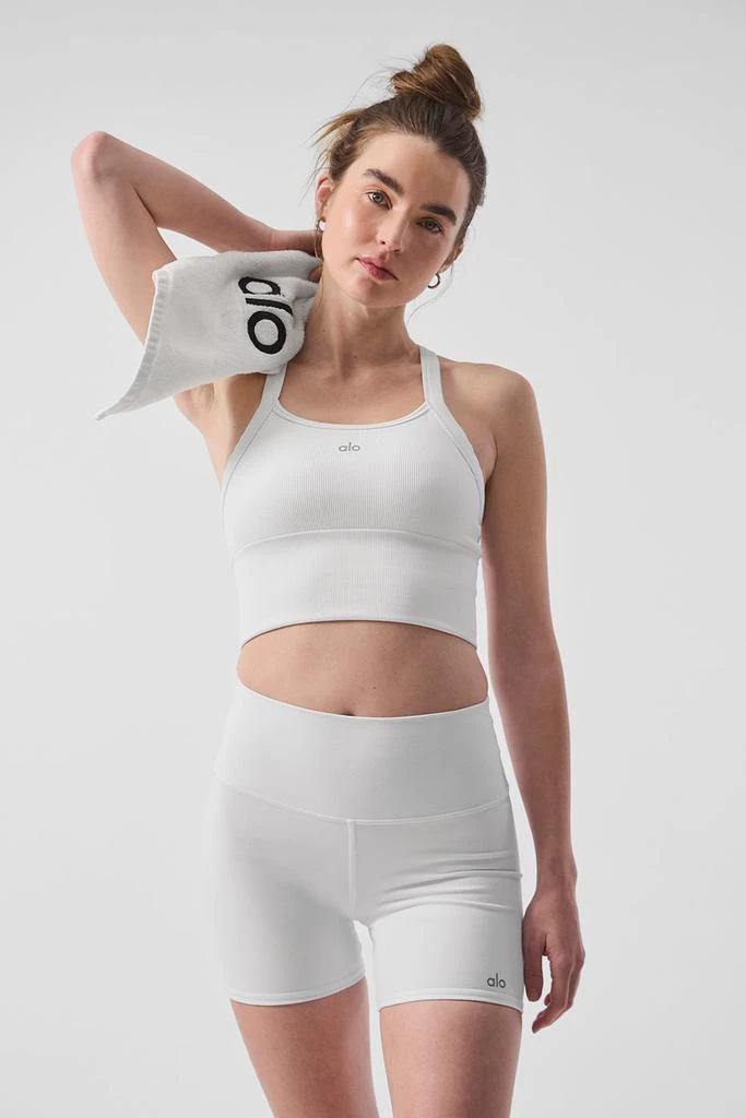 Alo Yoga Seamless Ribbed Favorite Bra Tank - White 1