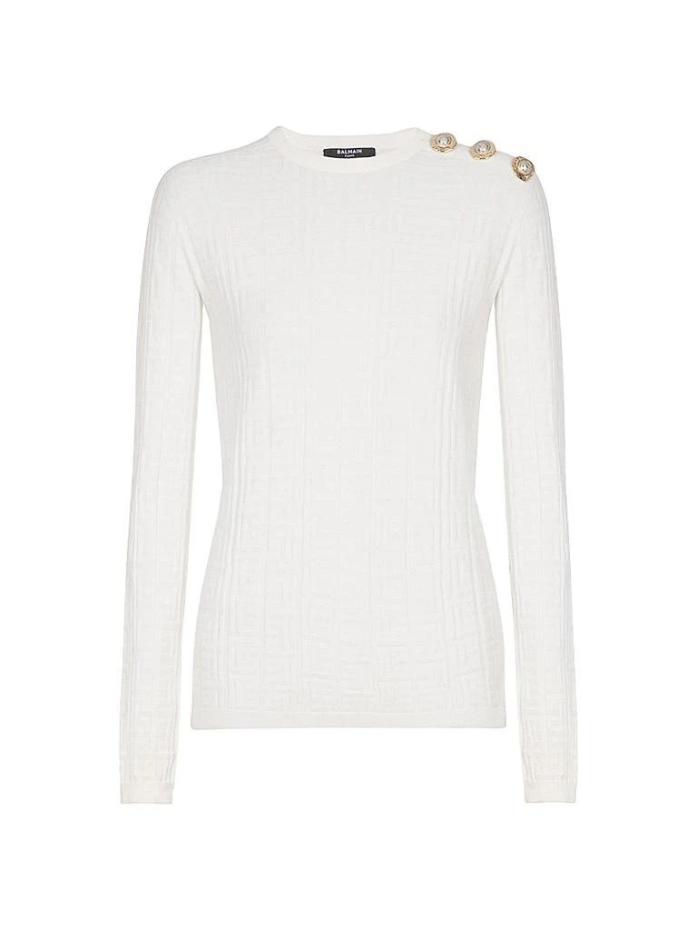 Balmain Embellished Monogram-Knit Top 1
