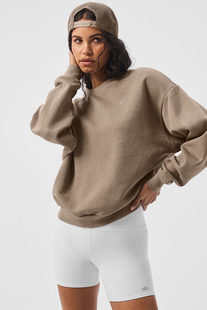 Alo Accolade Crew Neck Pullover - Gravel