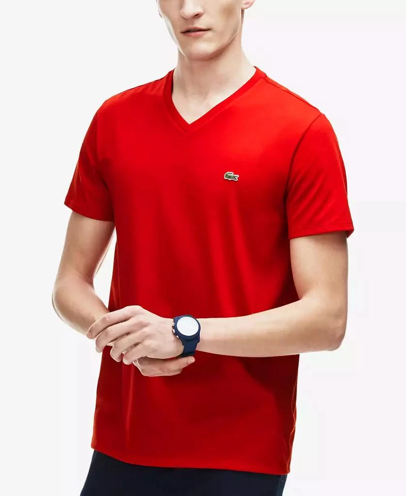 Lacoste Men’s Classic V-Neck Soft Pima Cotton Tee Shirt 1
