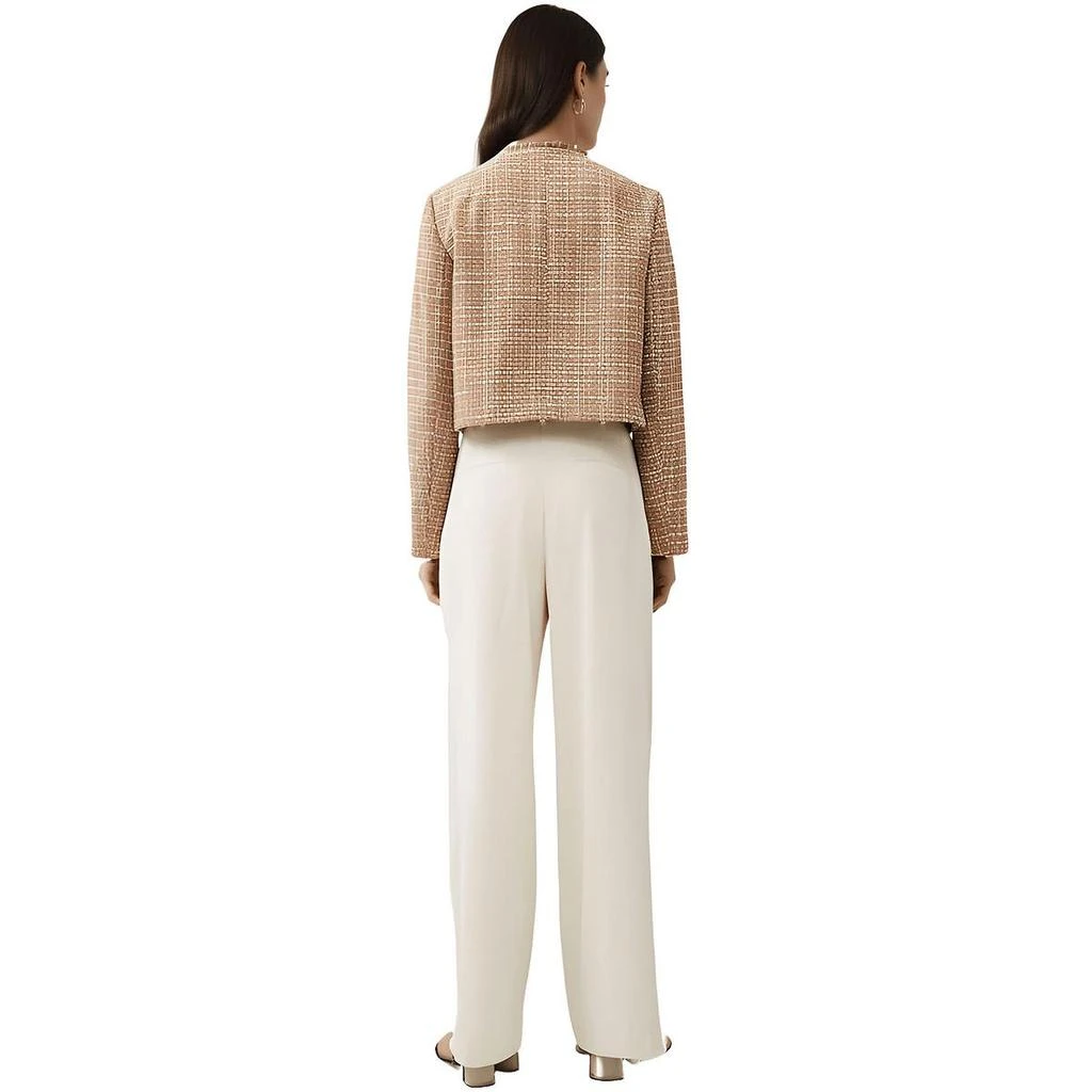 French Connection Womens Fringe Tweed Open-Front Blazer 2