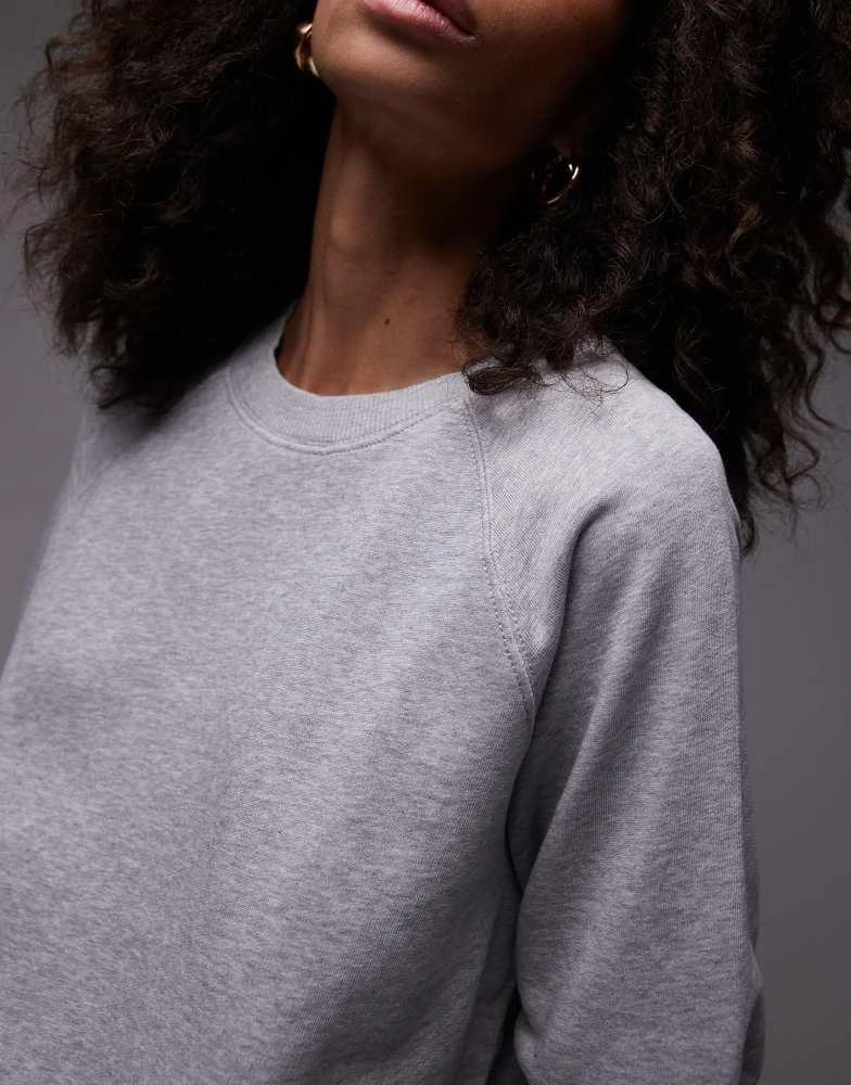 ARKET ARKET soft terry sweatshirt with short sleeves in grey melange 2