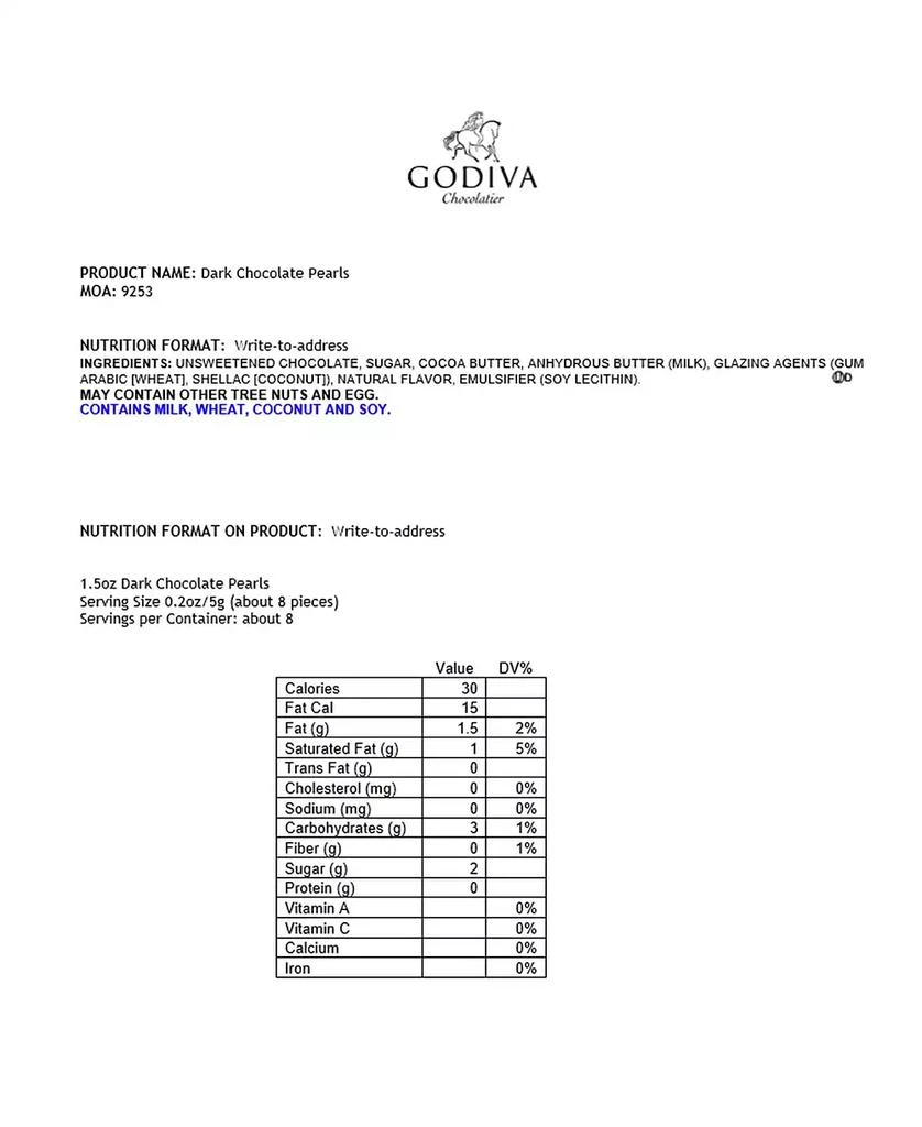 Godiva Dark Chocolate Pearls, 18 Piece 3