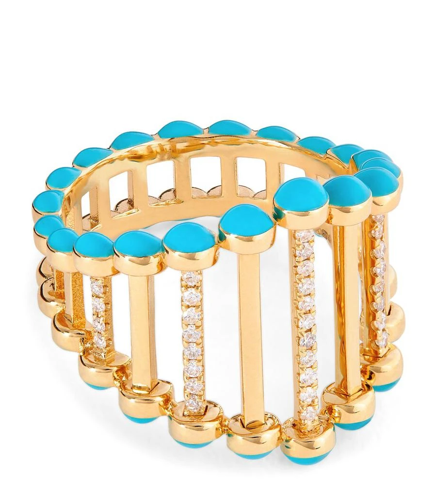 L'ATELIER NAWBAR Yellow Gold and Diamond Large Twiggy Ring 1