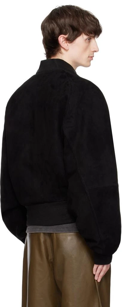 Entire Studios Black Raglan Bomber Leather Jacket 3
