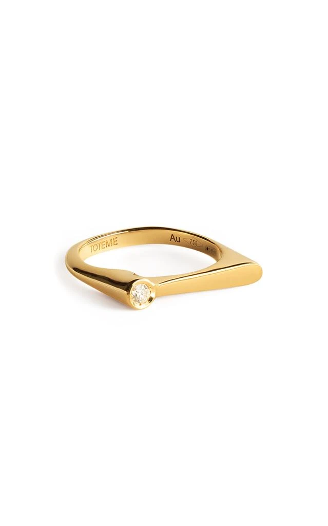 Totême Toteme - 18K Yellow Gold Diamond Signet Midi Ring - Gold - EU 46 - Moda Operandi - Gifts For Her 1