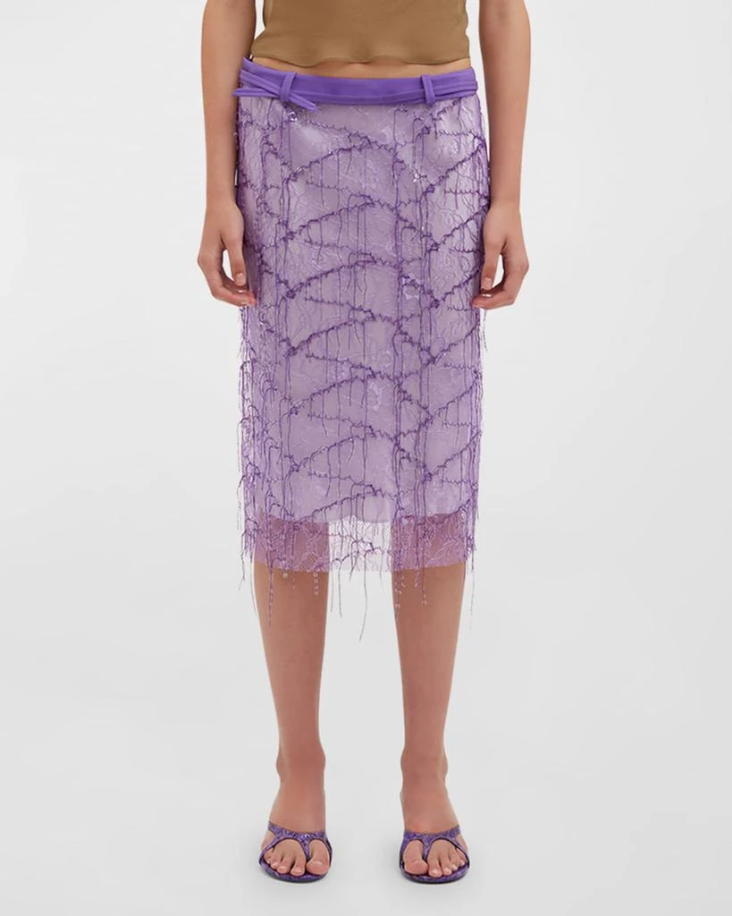 Christopher Esber Beaded Ivy Lace Skirt 1
