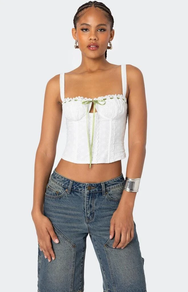 Edikted Garden Girl Ribbon Eyelet Corset 1