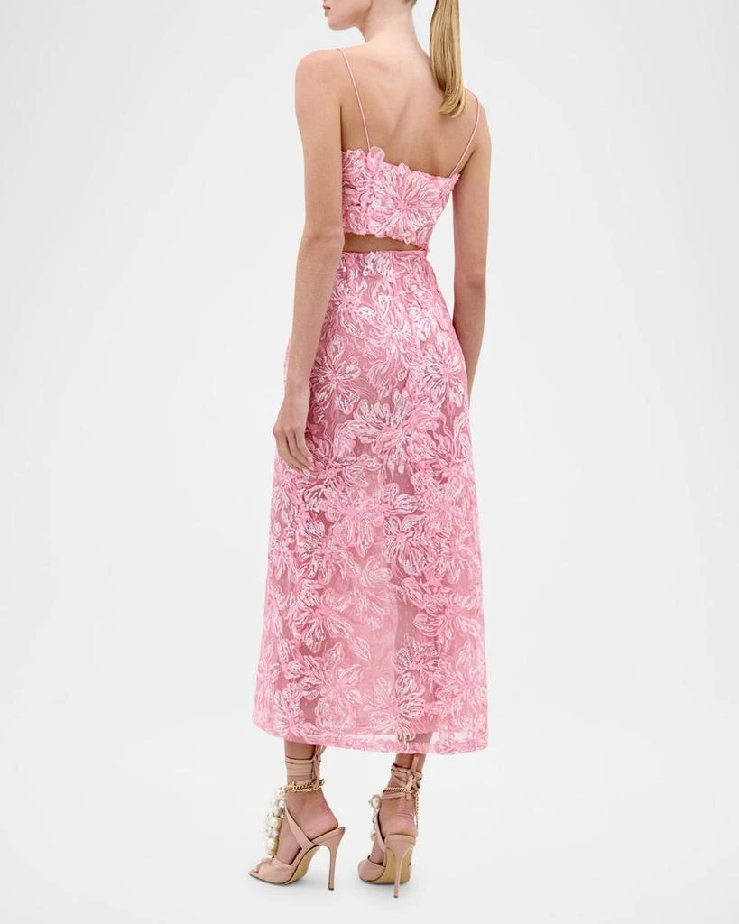 Silvia Tcherassi Astrid Sequin Embroidered Lace Midi Skirt 3