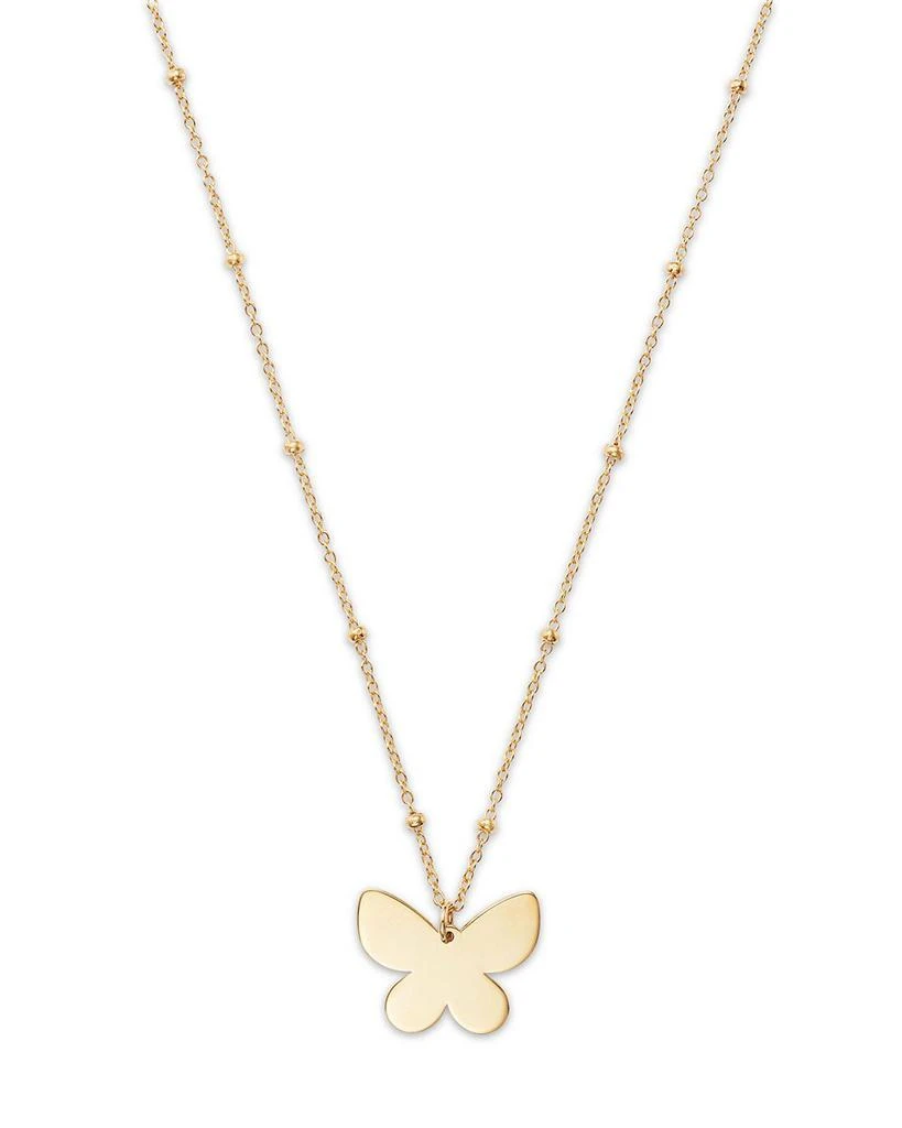 Moon & Meadow 14K Yellow Gold Butterfly Pendant Necklace, 18" 1