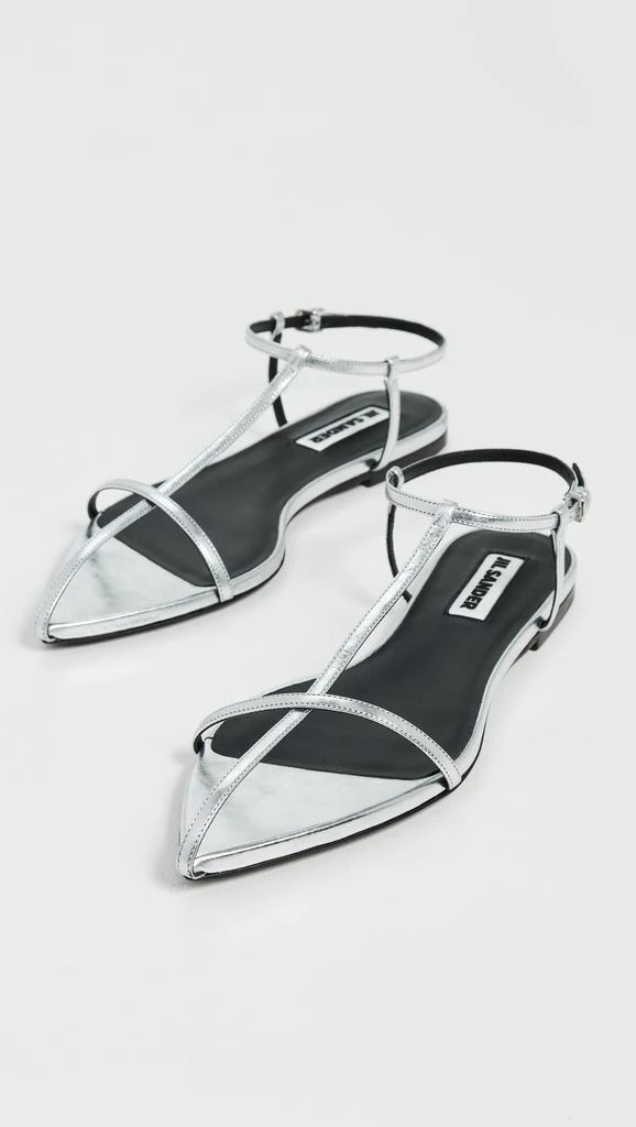 Jil Sander Metallic Leather Sandals 4
