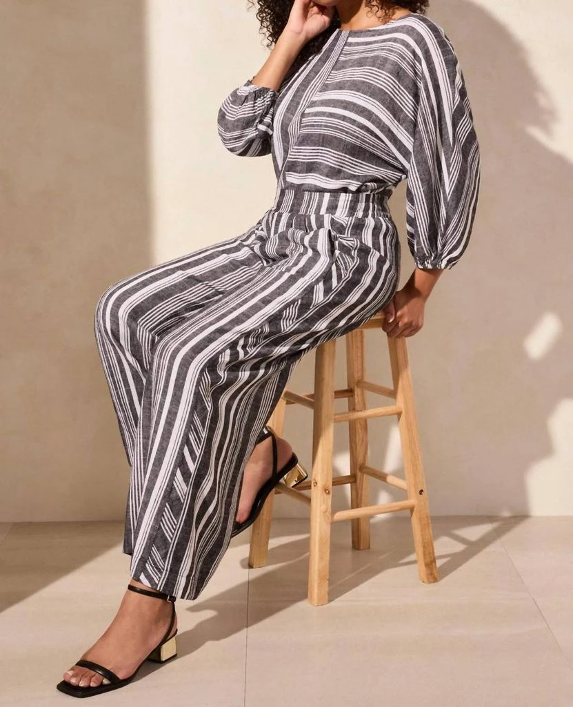 Tribal Pull On Flowy Wide Leg Pants In Black 3