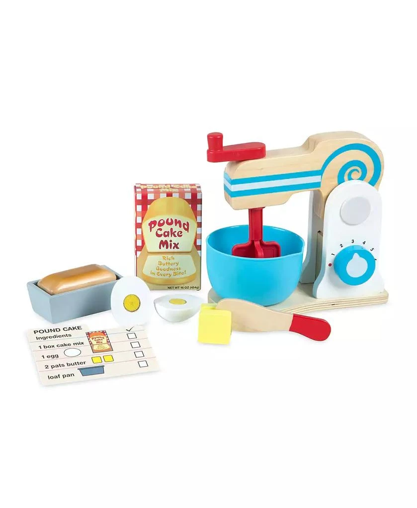 Melissa & Doug Melissa & Doug Wooden Make-a-Cake Mixer Set (11 pcs) - Play Food and Kitchen Accessories 1