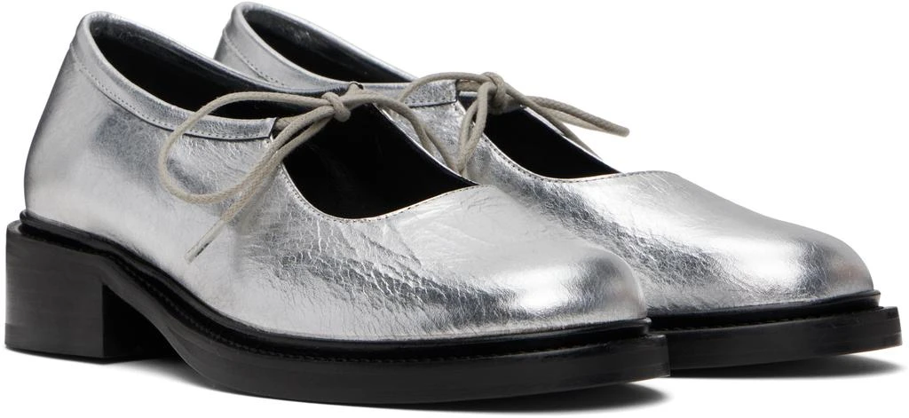 Nicole Saldaña Silver Fabiana Ballerina Flats 4
