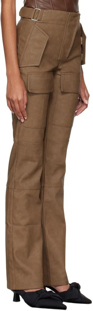 Misbhv Tan Moto Faux-Leather Trousers 2