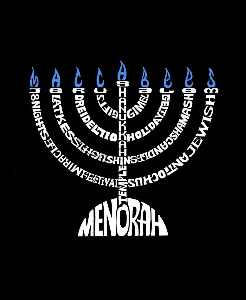 LA Pop Art Women's Menorah Premium Blend Word Art T-Shirt 3
