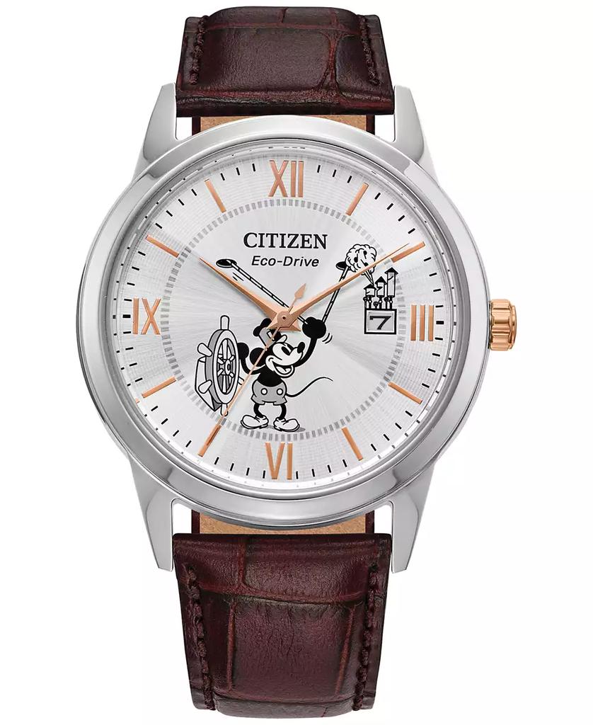 Citizen Eco-Drive Men's Steamboat Willie 1928 Brown Leather Strap Watch 40mm