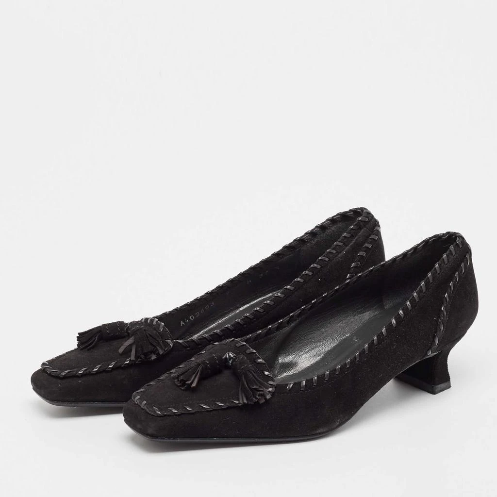 Stuart Weitzman Stuart Weitzman Black Suede Block Heel Pumps Size 37.5 2
