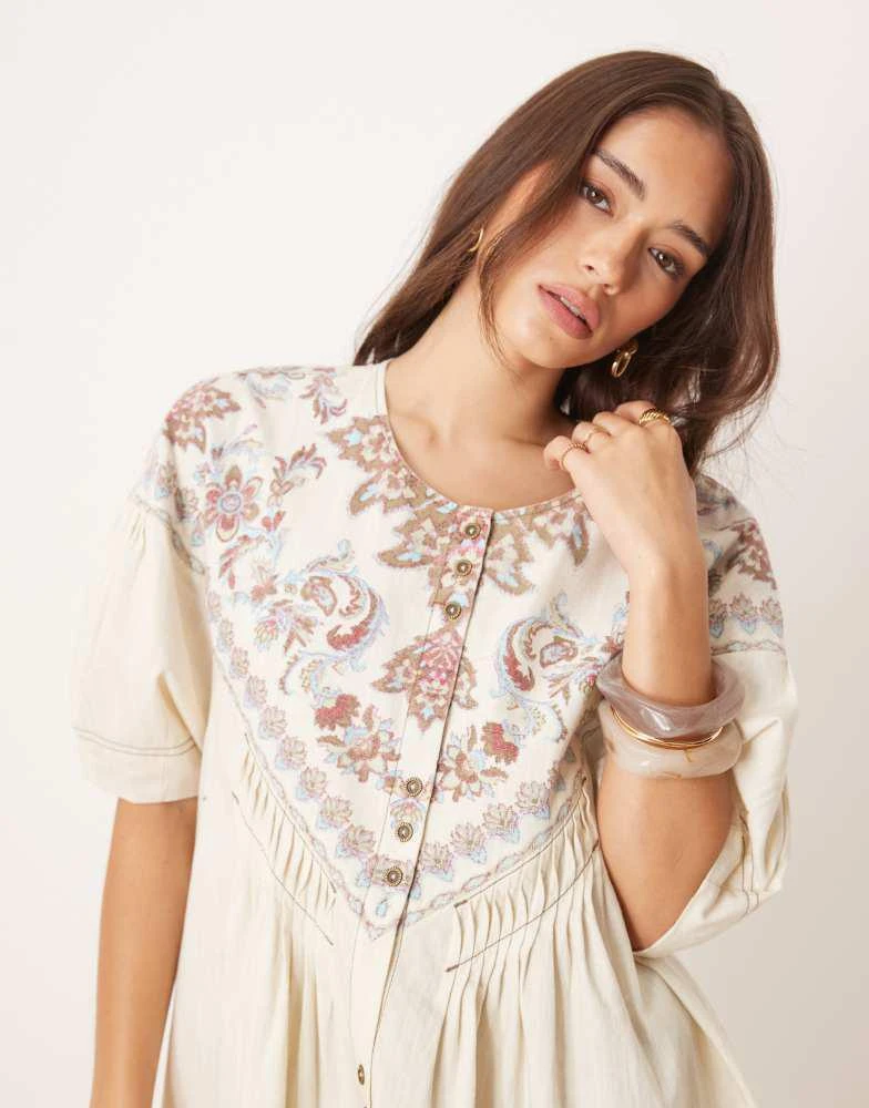 Free People Orson Mini Dress - Ivory Combo