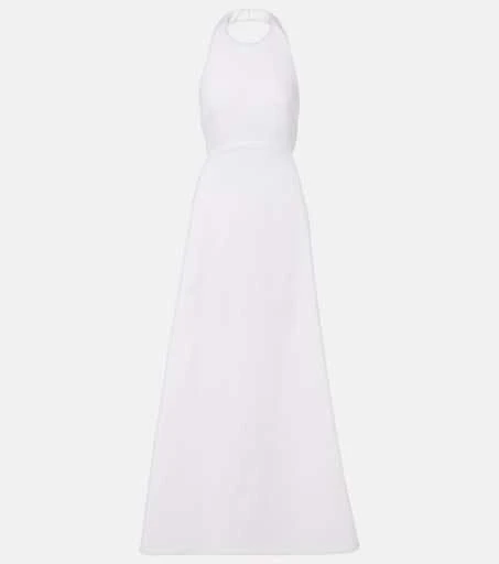 Adriana Degreas Halterneck cotton-blend maxi dress 1