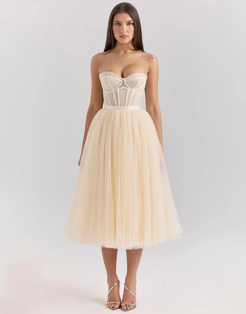 House of CB House of CB Darling midi dress in vintage cream