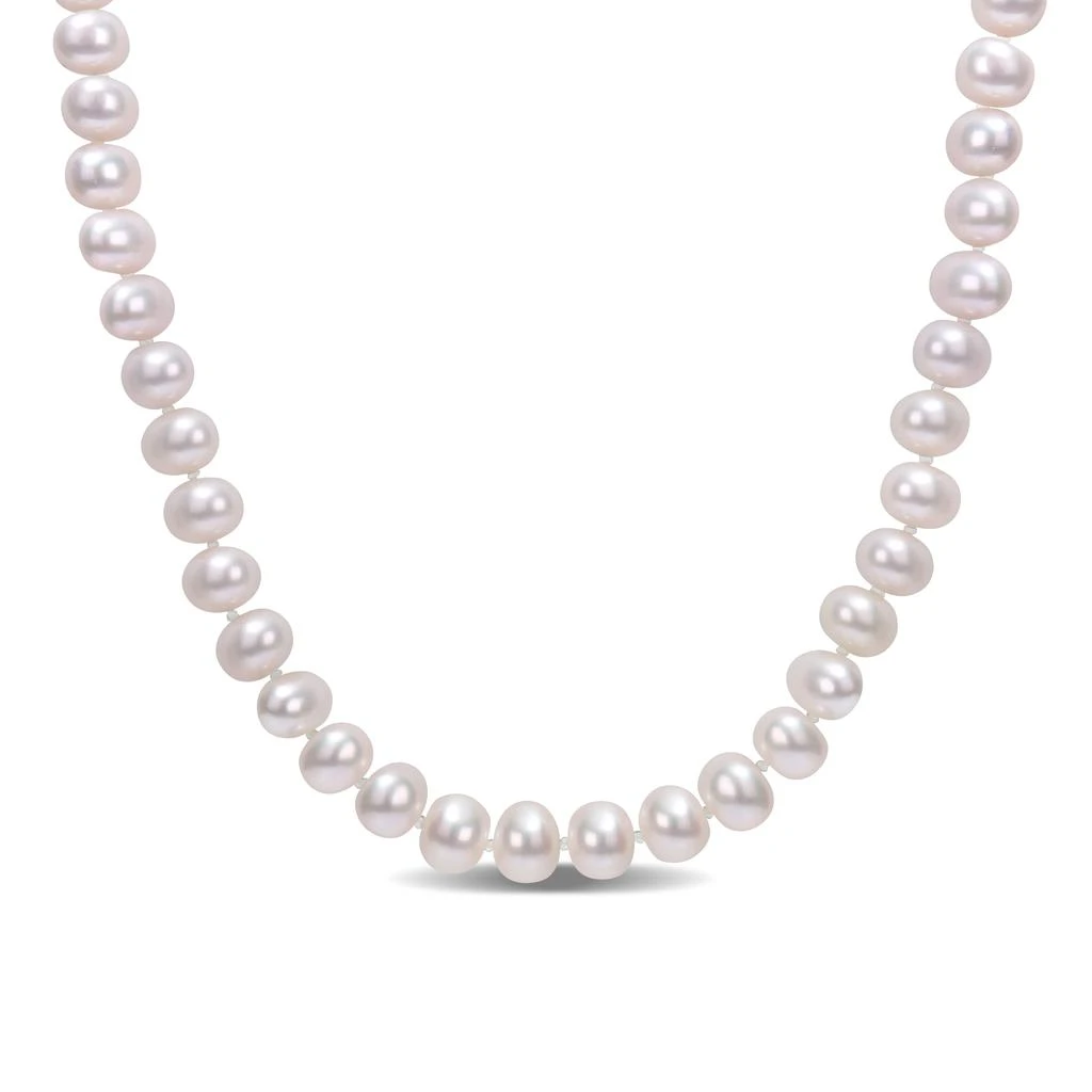 Mimi & Max 7-7.5mm Cultured Freshwater Pearl 18" Strand with Sterling Silver Ball Clasp 1