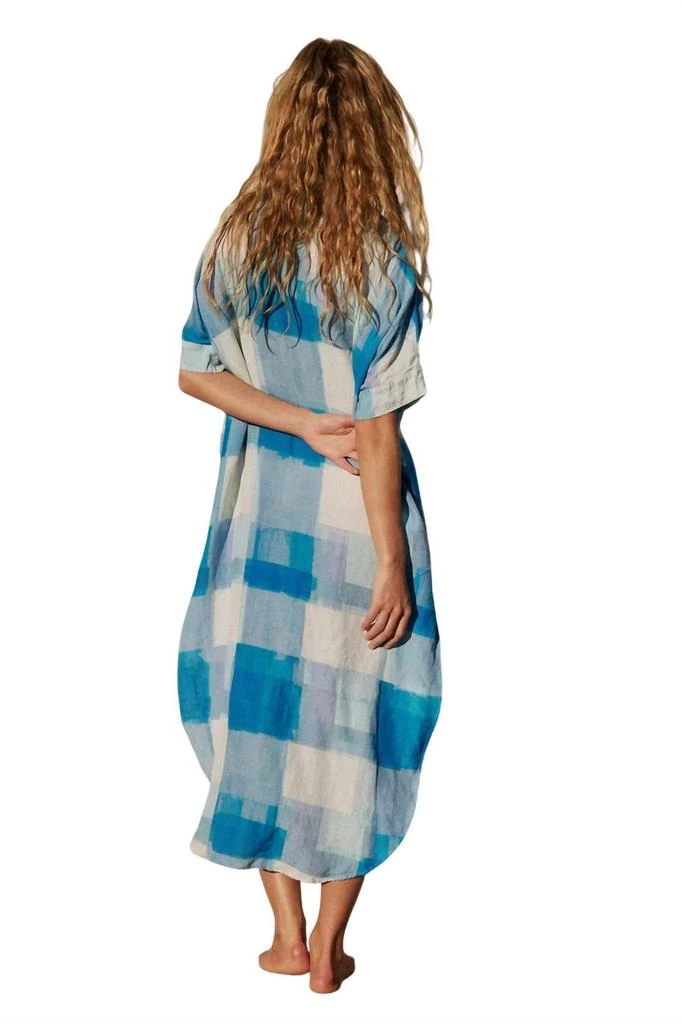 Jen's Pirate Booty Ocean Front Buttondown Midi Dress In Blue Polite 3