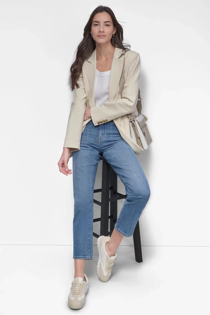 DKNY SINGLE BUTTON BLAZER WITH CUT AWAY HEM 8