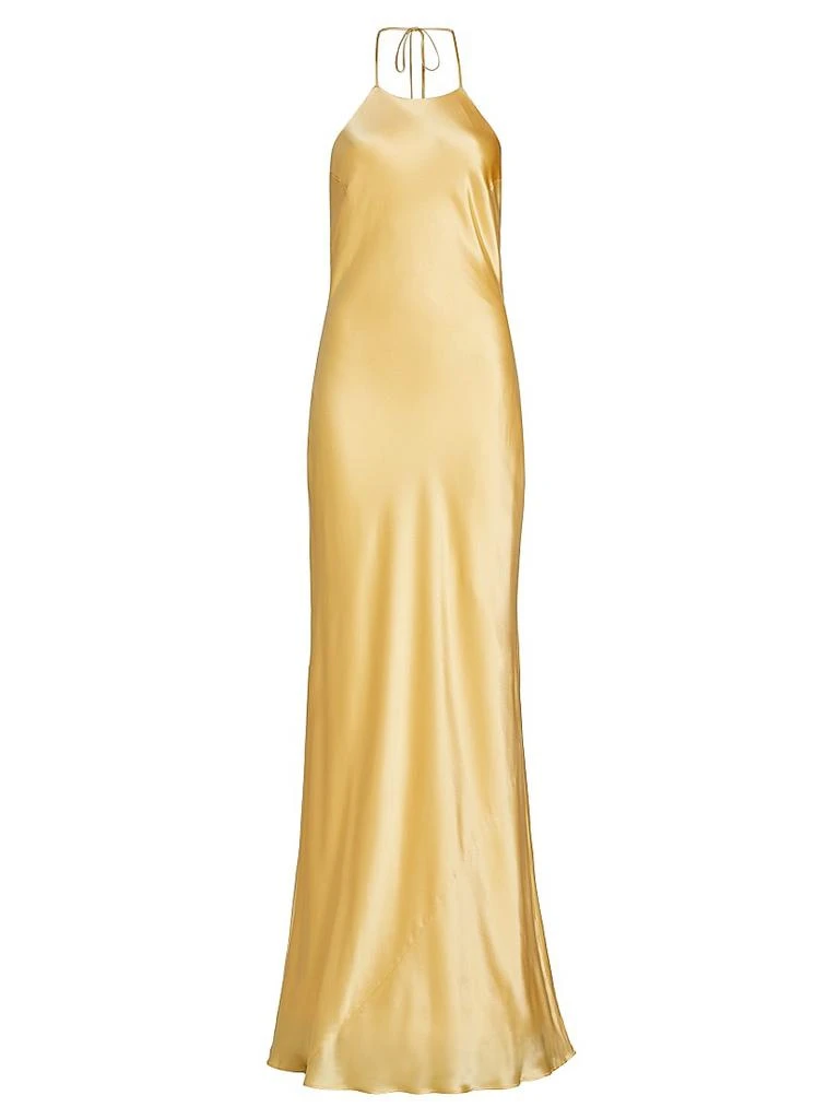 wedding dress halter Halter Neck Open Back Mermiad Minimalist Bridal Silk Dress – HAREM's Brides