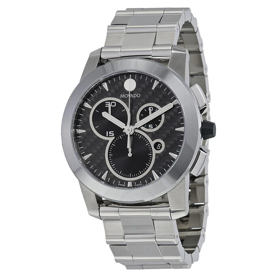 Movado Vizio Black Carbon Fiber Stainless Steel Men's Watch 0606551 1