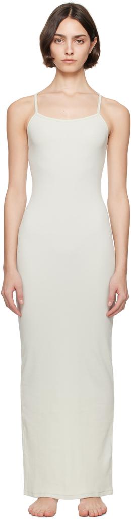 SKIMS Green Cotton Rib Long Cami Maxi Dress
