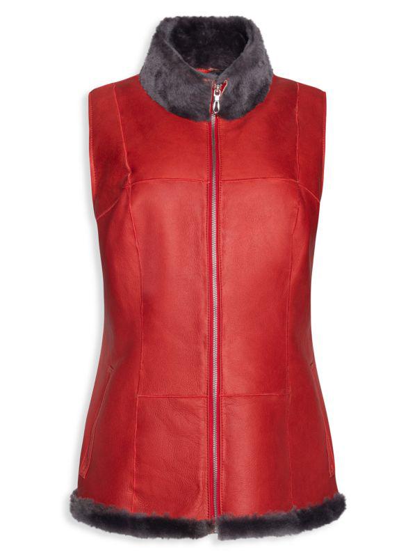 WOLFIE FURS Made For Generations Merino Shearling Zip-Front Vest