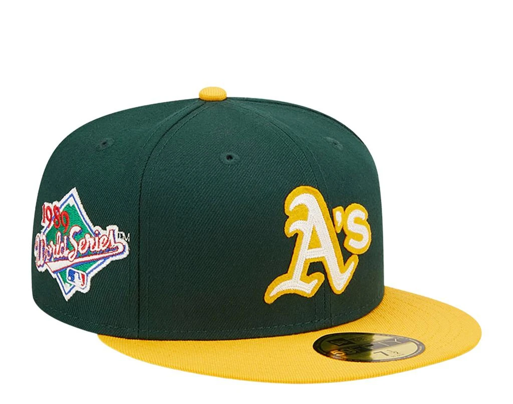 New Era Oakland Athletics Letterman 59FIFTY Fitted Cap 60296438 - Green/Yellow 1