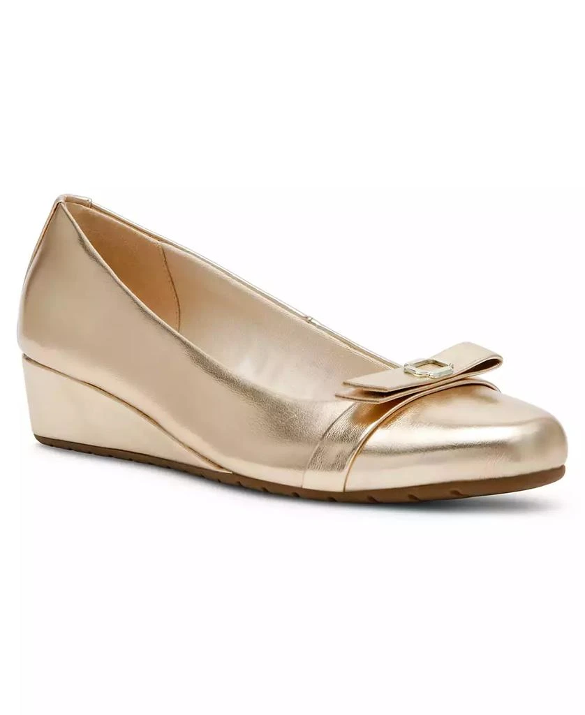 Anne Klein Women's Mesa Bow Detail Wedge Ballet Flats 22