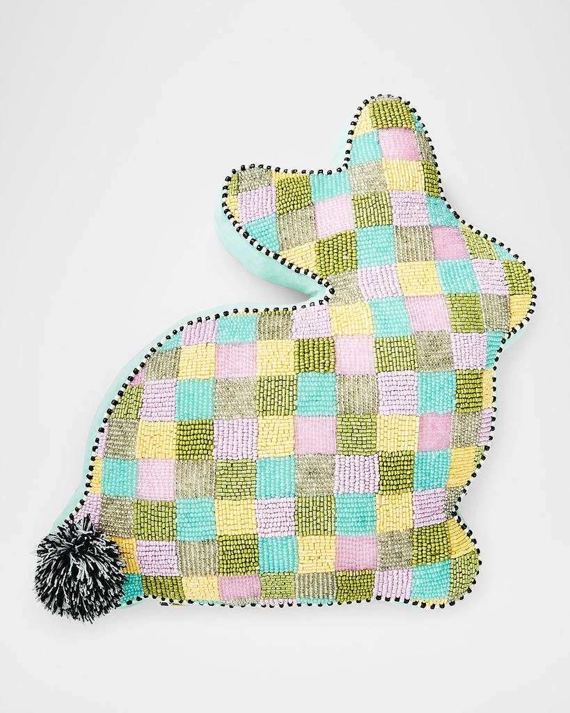 MacKenzie-Childs Multi-Check Bunny Shaped Throw Pillow 1