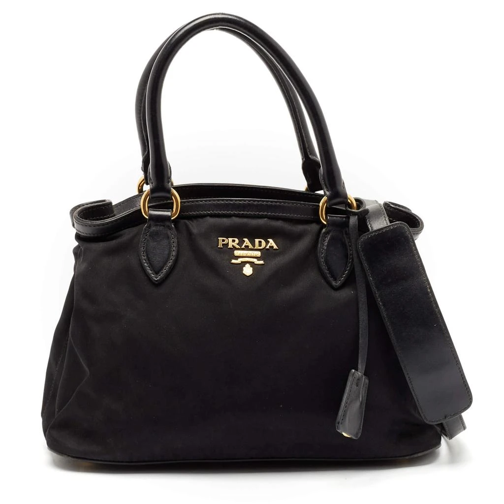 Prada Prada Black Nylon and Leather Top Handle Bag 1