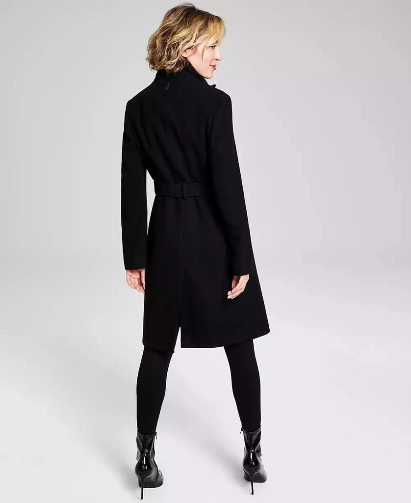 Calvin Klein Womens Wool Blend Belted Wrap Coat, Created for Macys 2